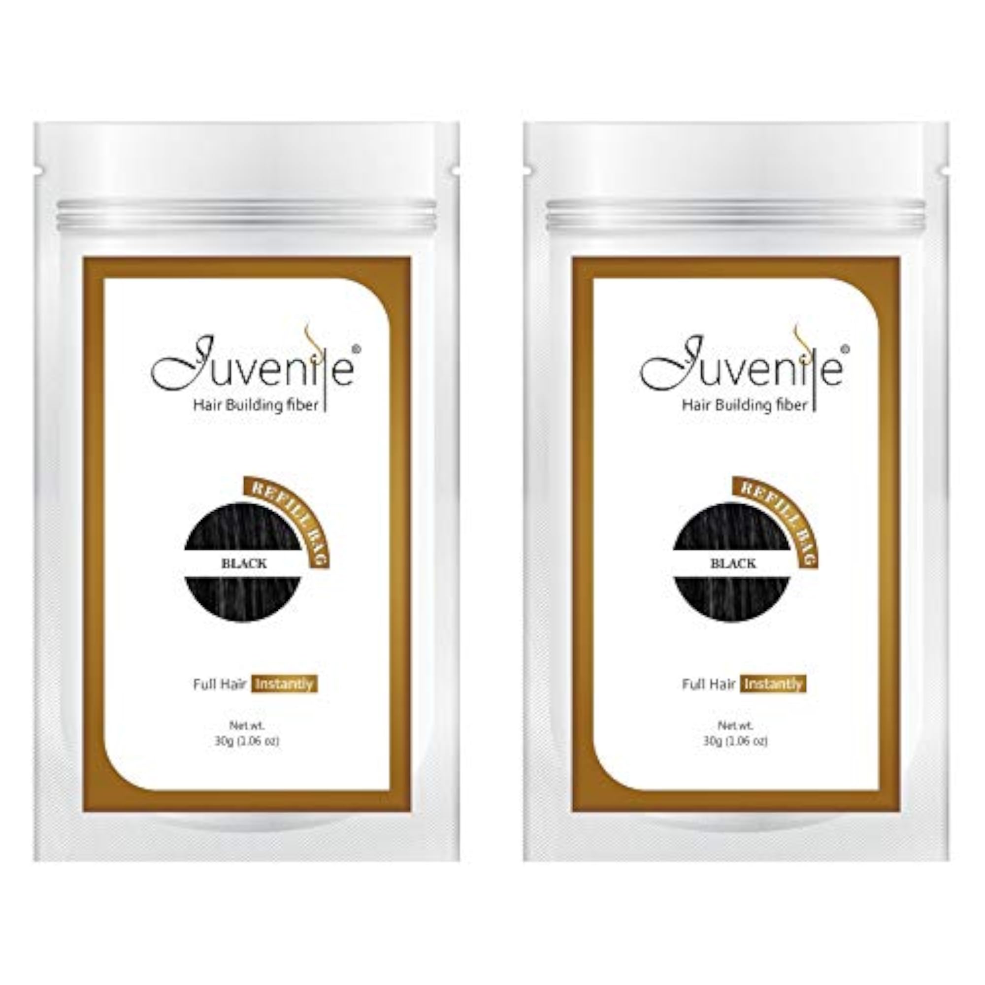 Hair Fiber Black Refill Pack, 60g